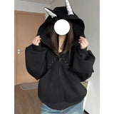 Sudadera extragrande con orejas de gato