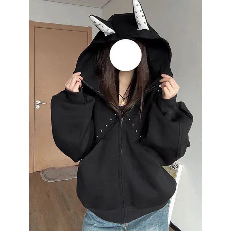 Sudadera extragrande con orejas de gato