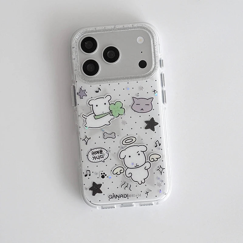 Soft Girl Kawaii Puppy Polka Dot iPhone Case