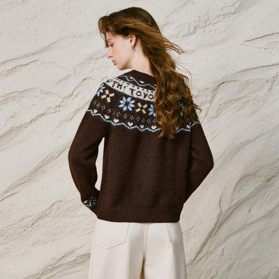 Fair Isle Grandma Aesthetic Sweater