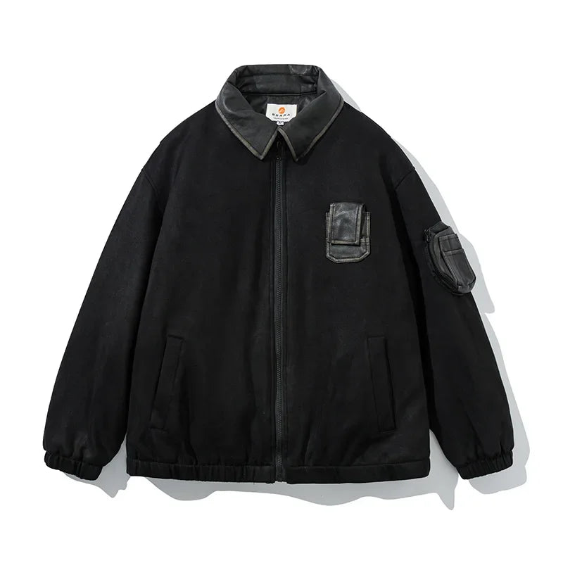 Koreanische Cozy Gesteppte Retro Cargo Jacke