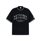 Embroidered Beading Crew Neck Short T-Shirt