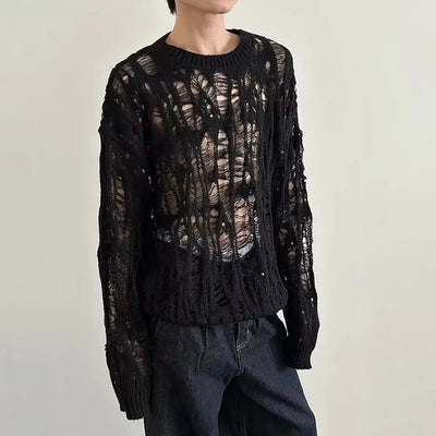 Y2K Vintage Threaded Ripped Sweater