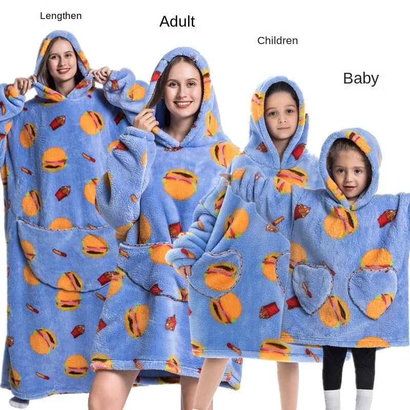 Family Oversize Sherpa Blanket Hoodie
