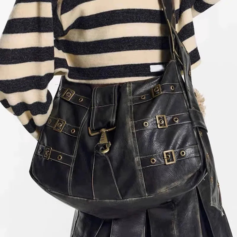 Y2K PU Leather Shoulder Bag