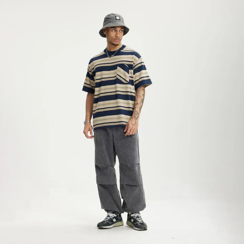 Washed Cargo Tapered Pants