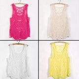 Handmade Vintage Women's Sleeveless Lace Tank Top