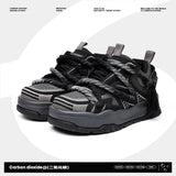 Retro Black Punk Cowhide Sneakers