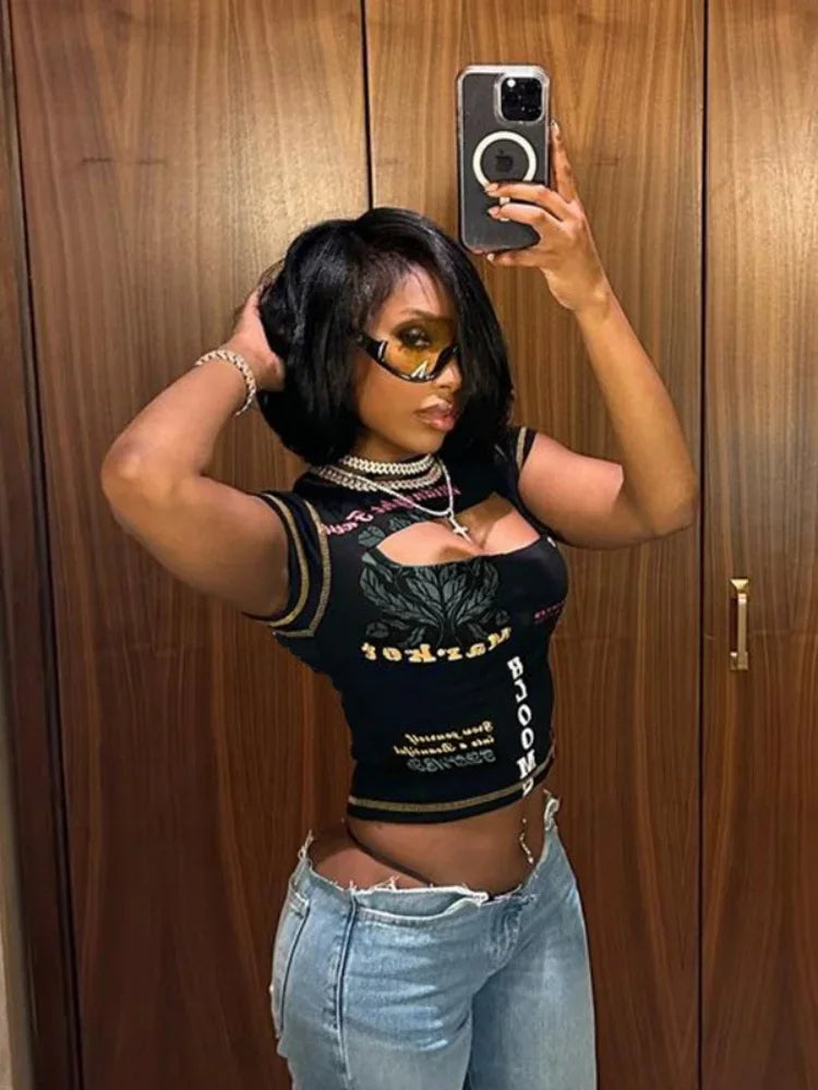 Baddie Core Cut Out Crop Top