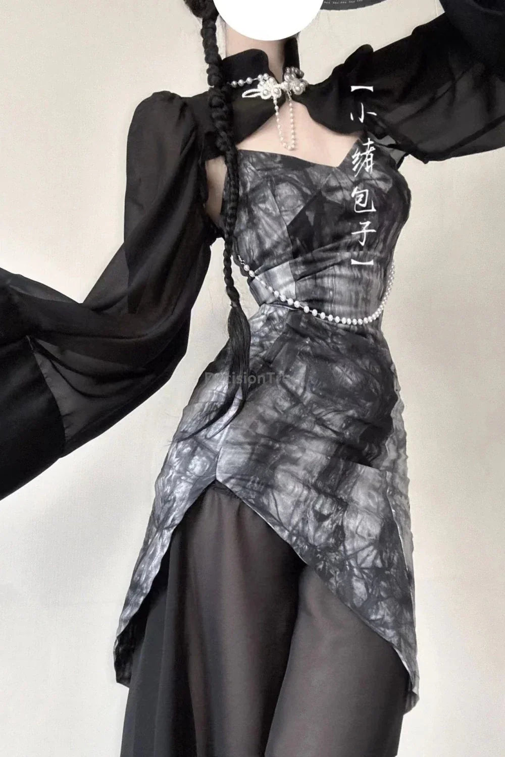 Gothic Wide Sleeve Midi Dress