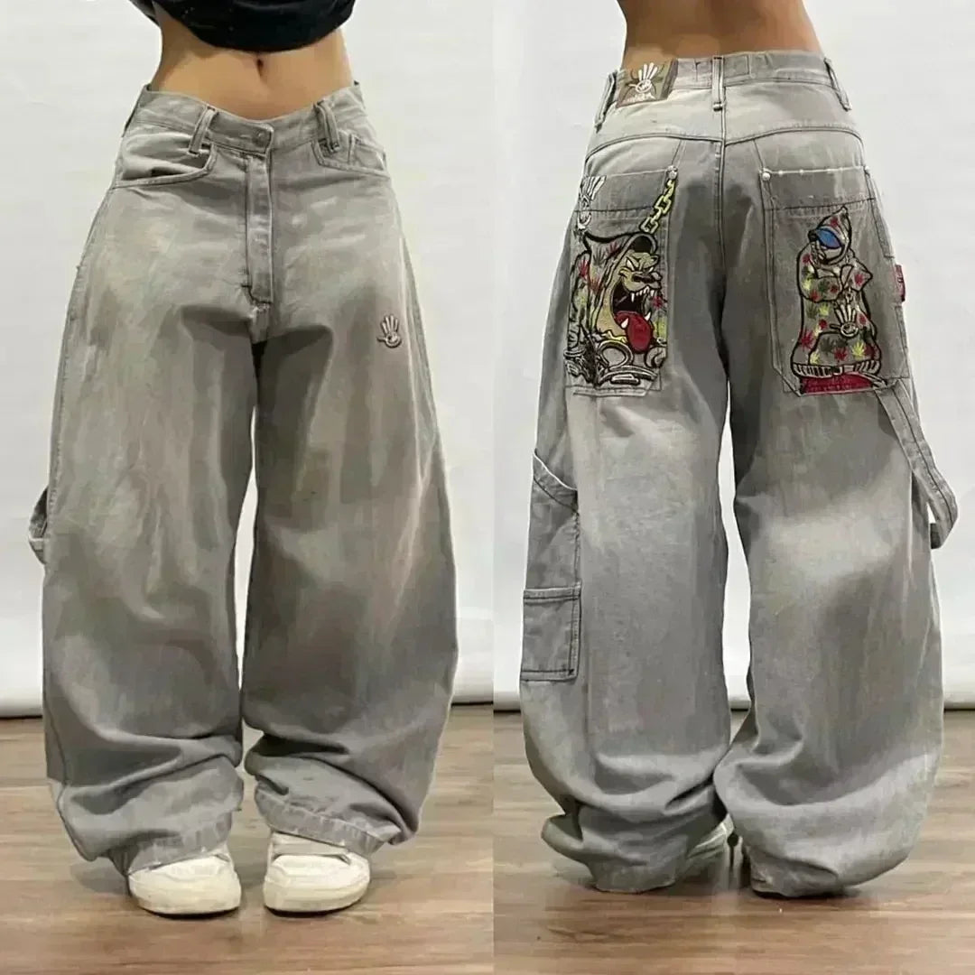 Y2K Black Wide-leg Women's Jeans