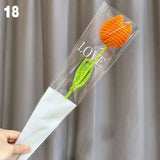 Gestrickter Rosen-Tulpen-Blumenstrauß für Hochzeiten