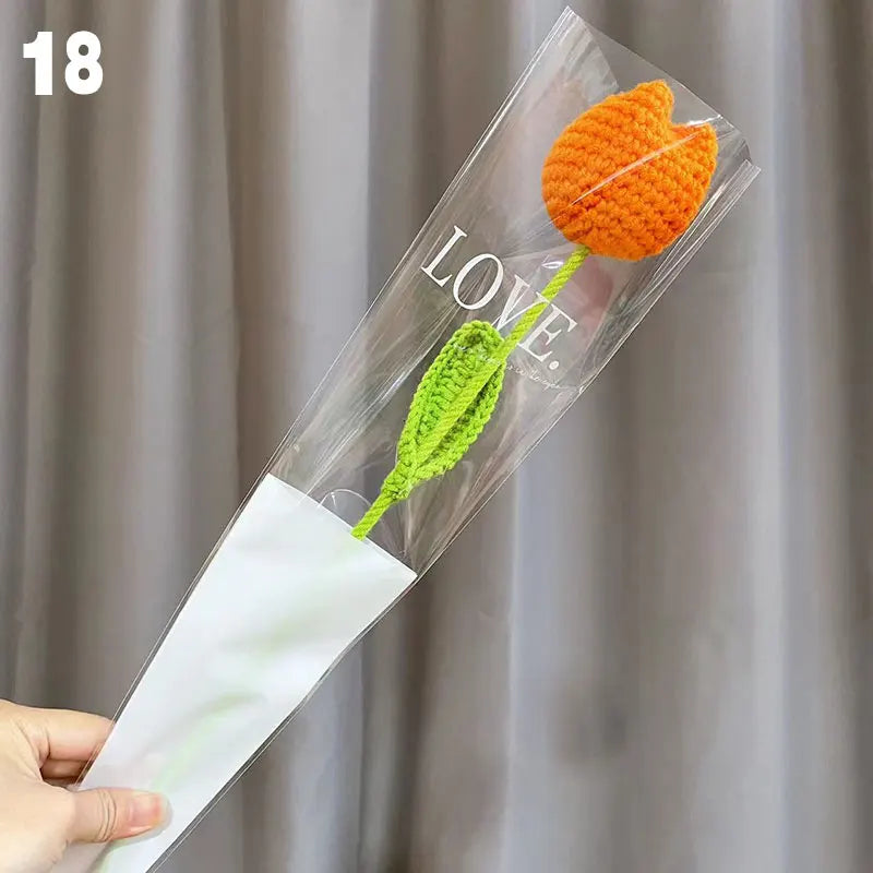 Gestrickter Rosen-Tulpen-Blumenstrauß für Hochzeiten