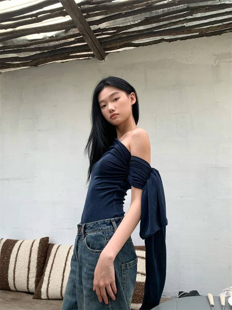 Stylish Off-Shoulder Long Sleeve Top