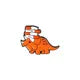 Recreational Pixel Style Dinosaur Carton Metal Brooch