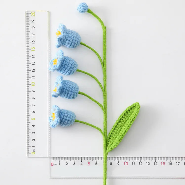 Vintage Handmade Potted Knitted Flowers