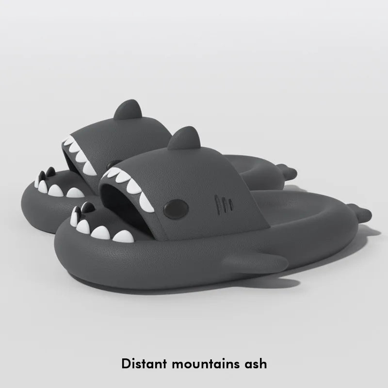 Thick Sole Night Glow Shark Slippers