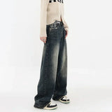 Retro Women's High Waisted Straight Leg Jeans