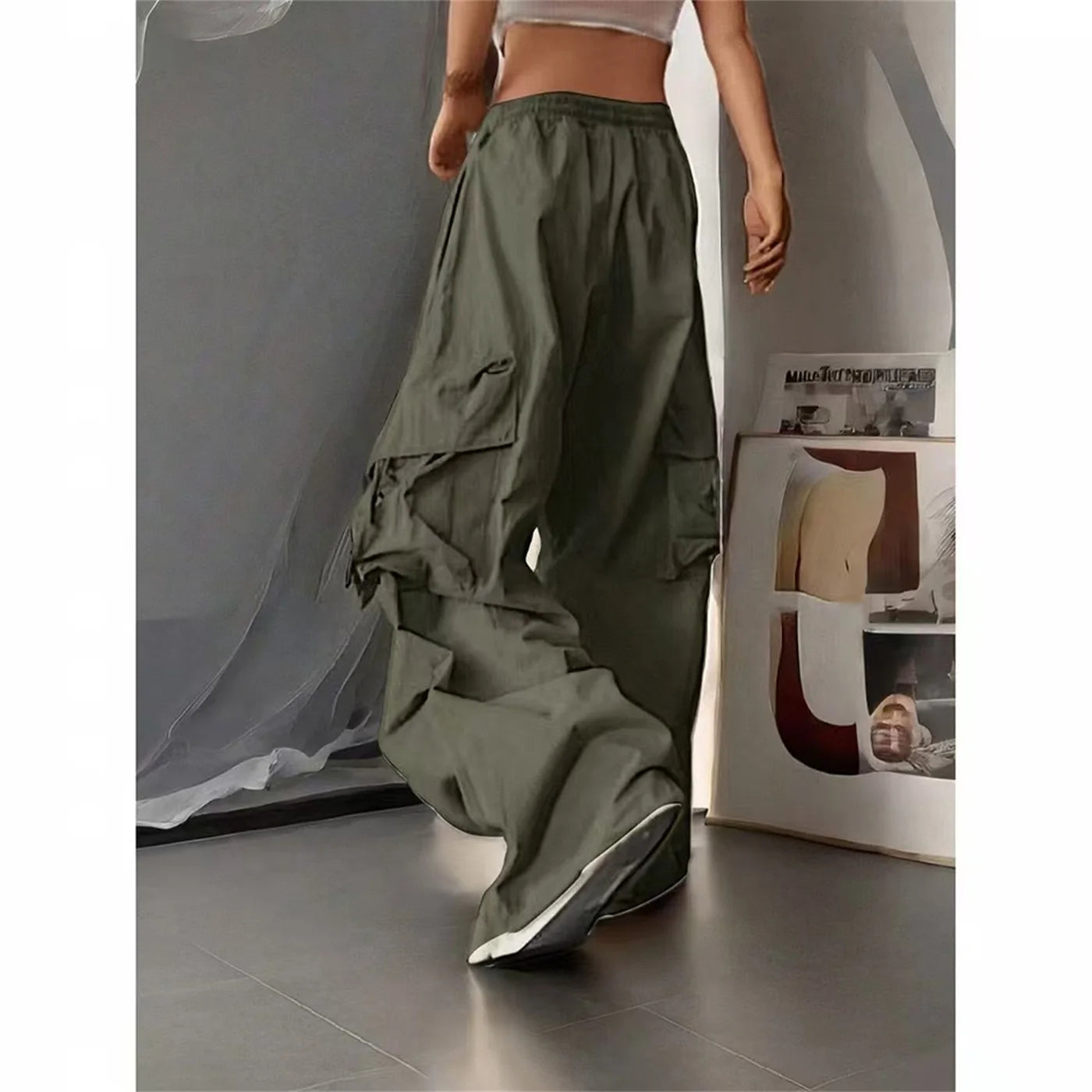 Oversized High Street Parachute Cargo Pants