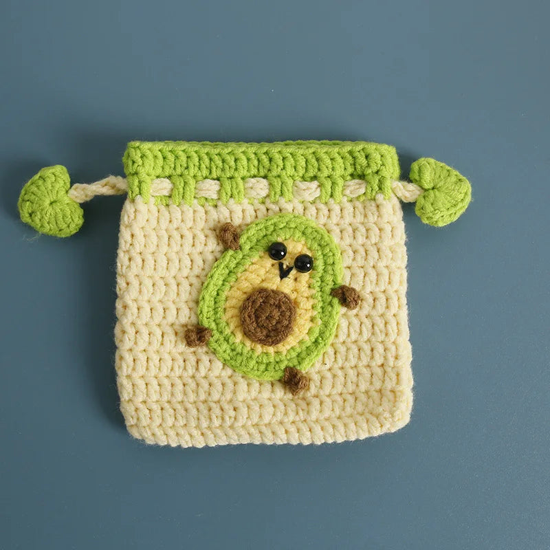 Kawaii Fruit Crochet Coin Wallet Mini Handwoven Bag