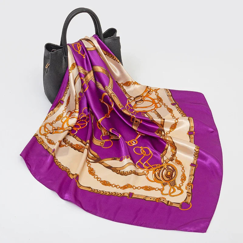 Summer Concert Silk Satin Head Scarf
