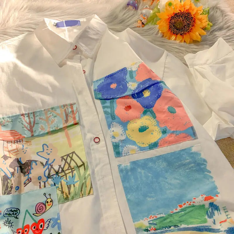 Weird Core Oil Painting Shirt