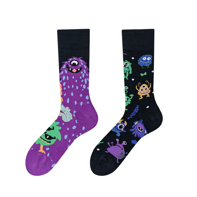 Cartoon Irregular Style Colorful Breathable Unisex Socks