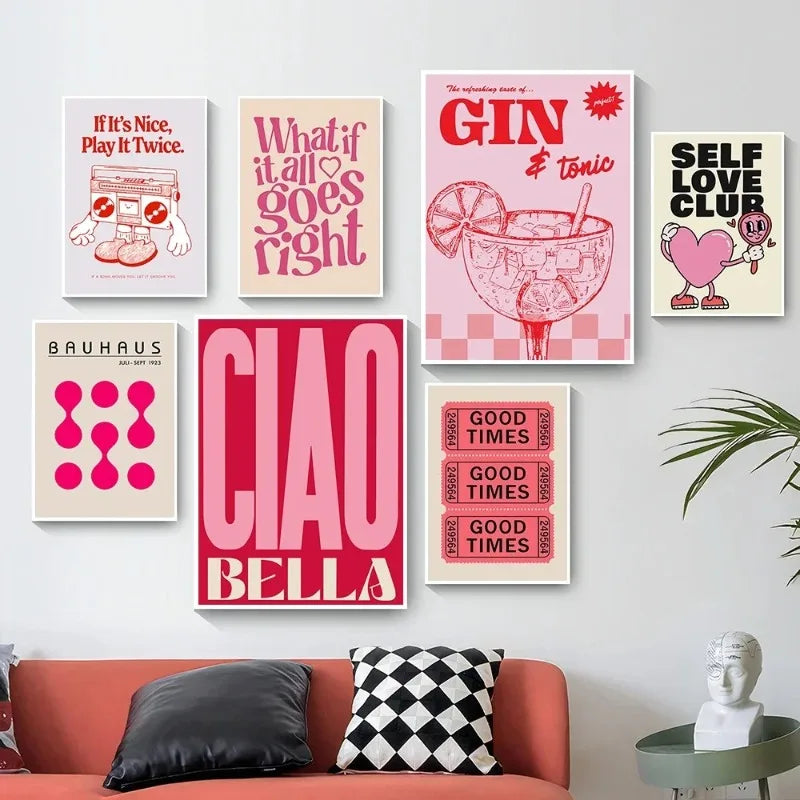 Vintage Pink Canvas Poster