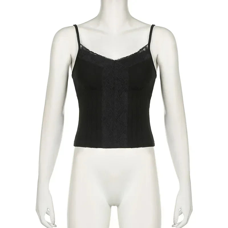 Y2K Lace Panel Top