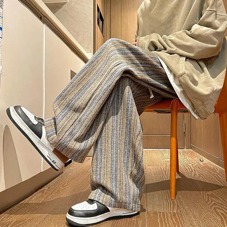 Stripe Lazy Boy Wide Leg Pants