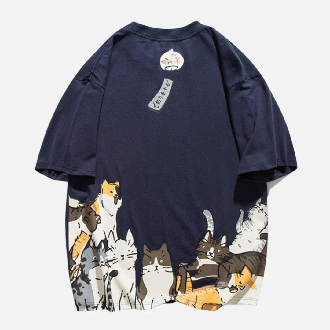 Graffiti Cat Graphic Short Sleeve Premuim T-Shirt