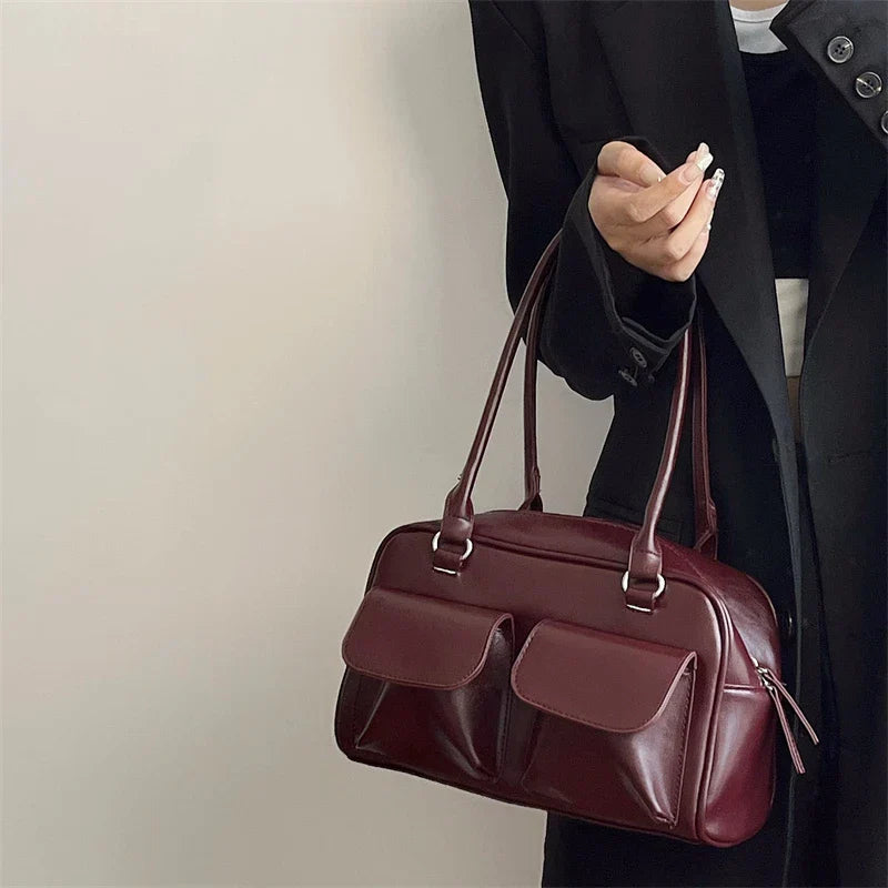 Bolso de hombro Y2K con doble bolsillo