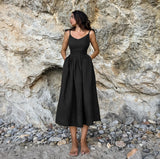 Summer Linen Midi Dress
