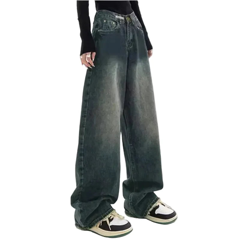 Y2k High Waist Wide Leg Denim Jeans
