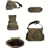 Bolso bandolera grande de lona vintage