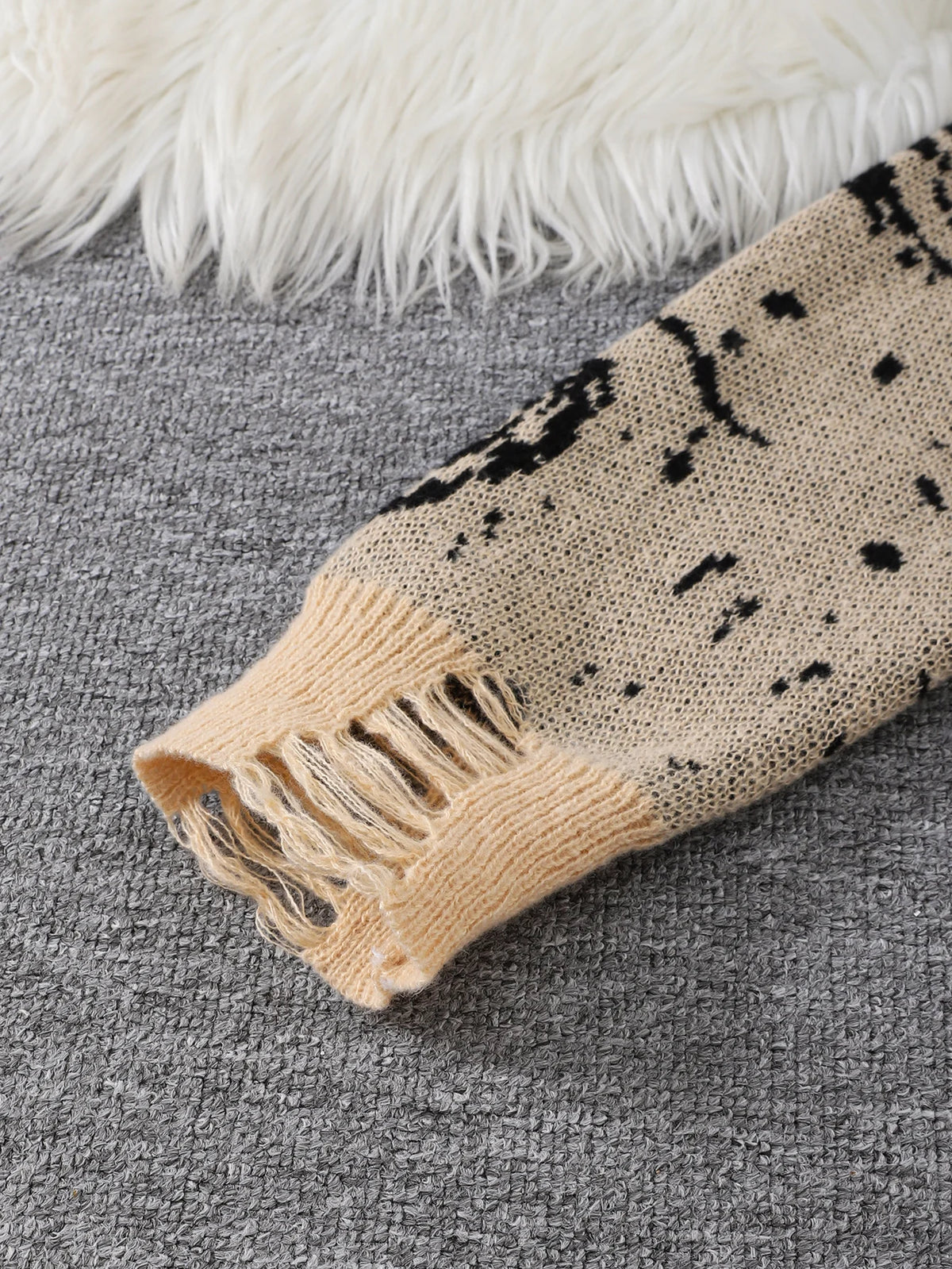 Ripped Abstract Starry Sky Sweater