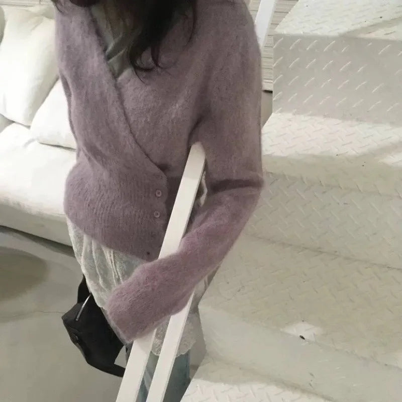 V-neck Wrap Knit Cardigan