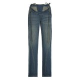 Patchwork Fake Two-Piece Baddie Jeans