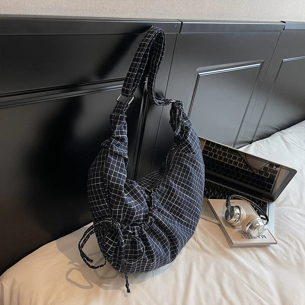 Korean Style Plaid Crossbody Bag