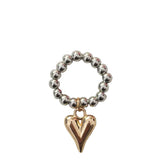 Metal Heart Elastic Rope Ring