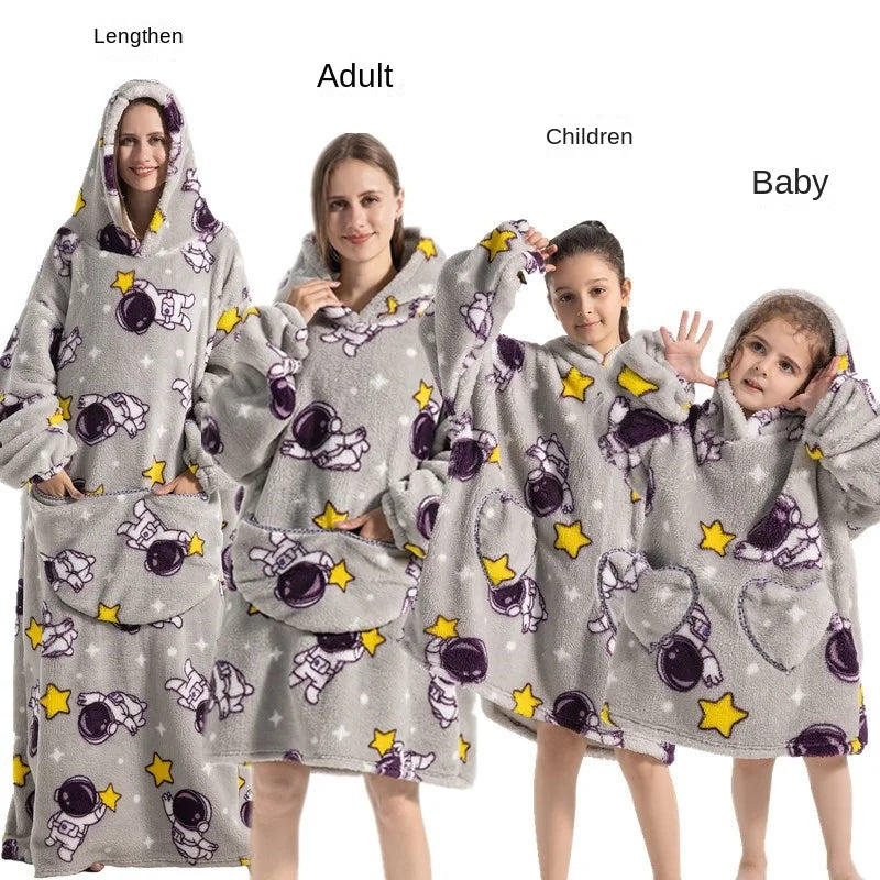 Family Oversize Sherpa Blanket Hoodie