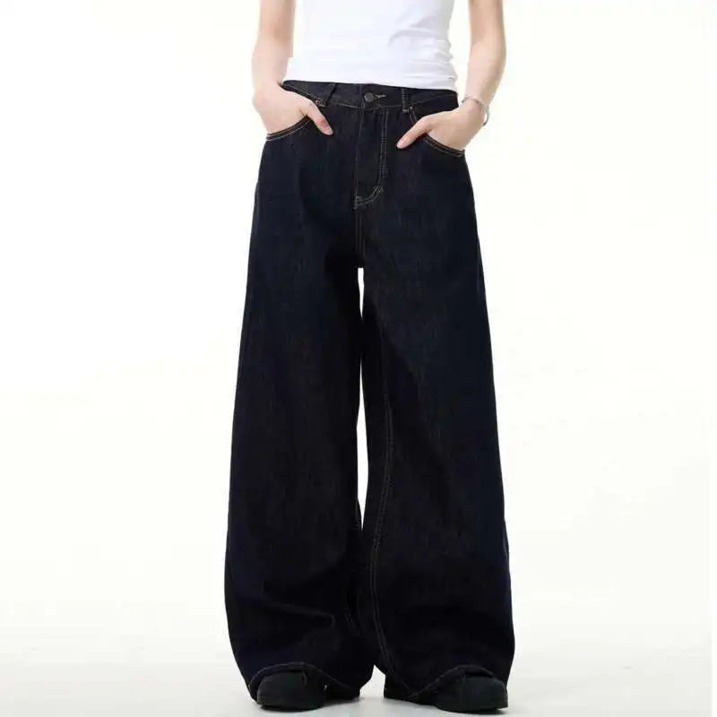 Black Vintage Denim Straight Leg Jeans