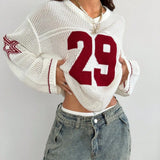 Burgundy Digital Knitted Sheer Sweater