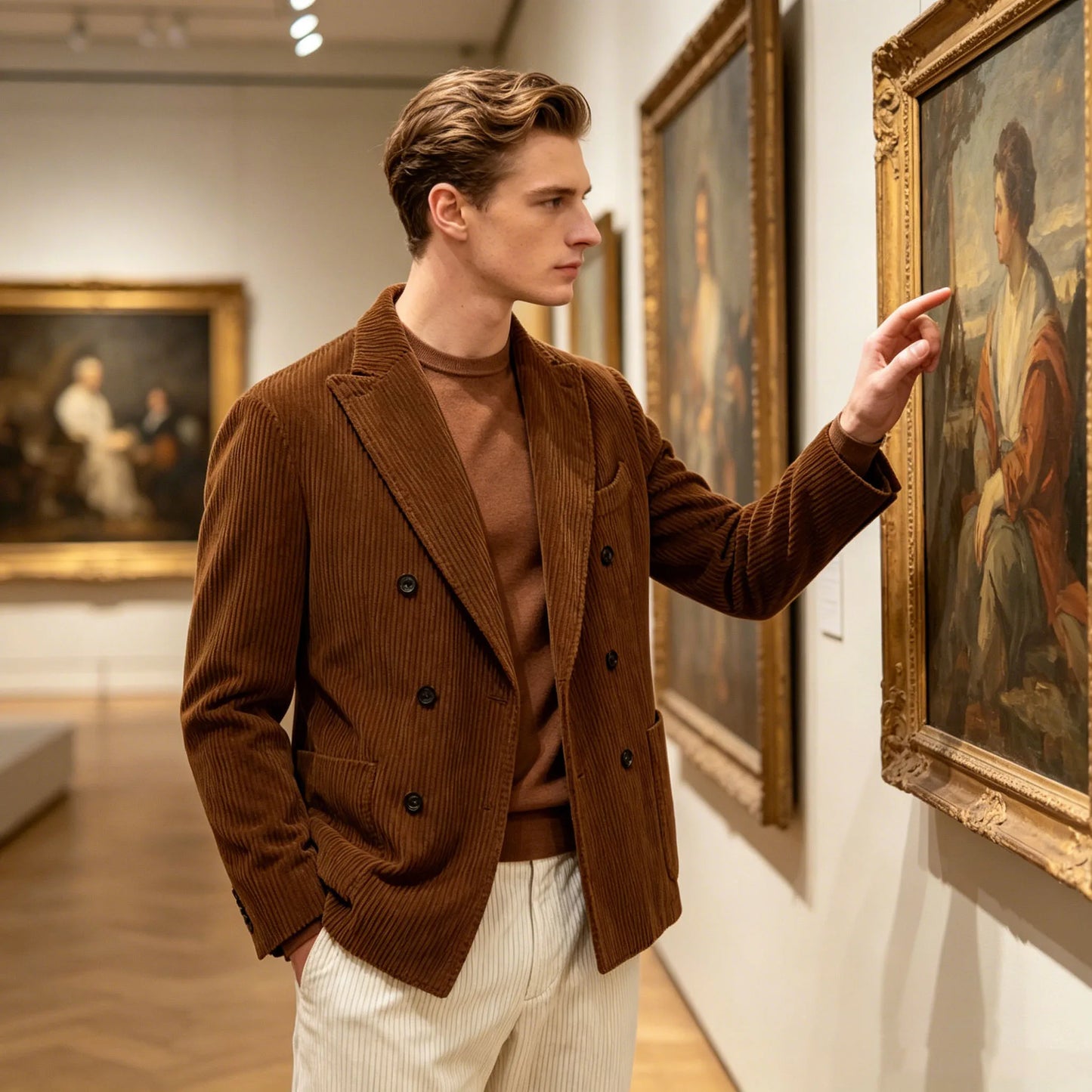 Men's Brown Corduroy Old Money Blazer