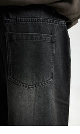 Black Graffiti Grunge Wide-leg Jeans
