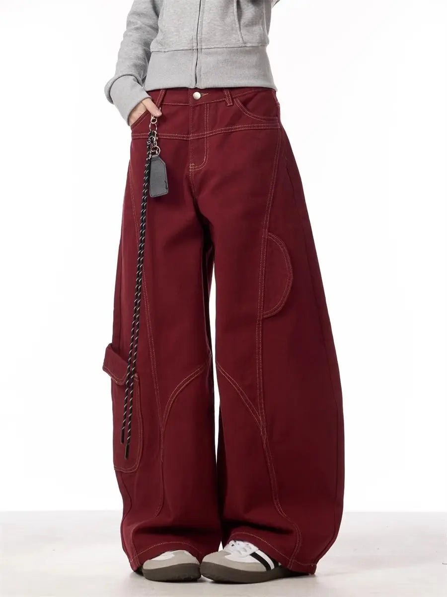 Cyberpunk High Waisted Cargo Jeans