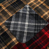 Long Sleeve Patchwork Plaid Retro Shirt