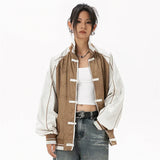 Chinese Style Coffee Varsity Jacket
