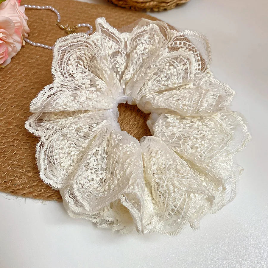 Double Layered Flower Lace Hair Tie