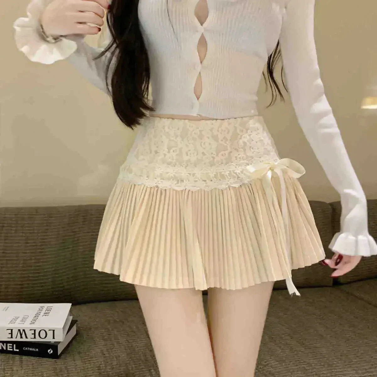 Coquette French Style Lace Mini Skirt